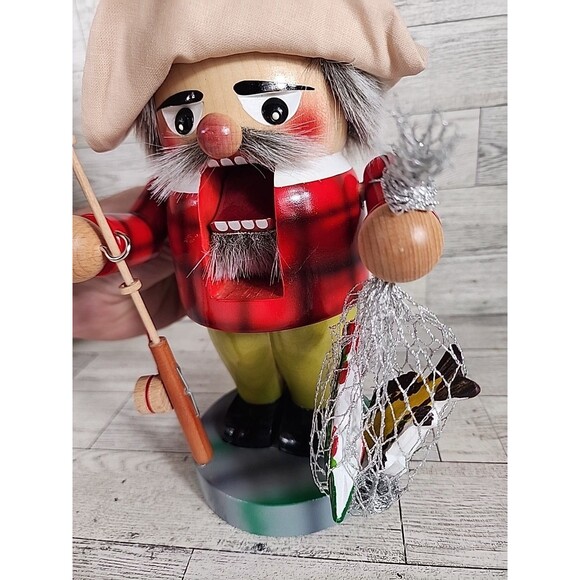Vintage Steinbach Chubby Troll Fisher Fisherman Nutcracker Germany 10.5" *READ* - Picture 9 of 13
